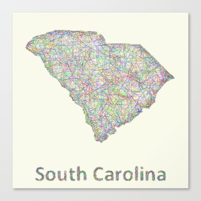 South Carolina map Canvas Print picture relating to Printable Map of South Carolina titled South Carolina map Canvas Print